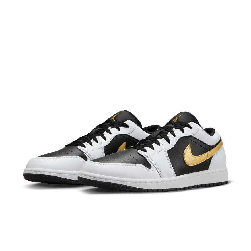 Nike Air Jordan 1 Low White Metallic Gold Black - LNT STEP-Sneaker - Nike -  -  - 36 - Nike Air Jordan 1 Low White Metallic Gold Black -