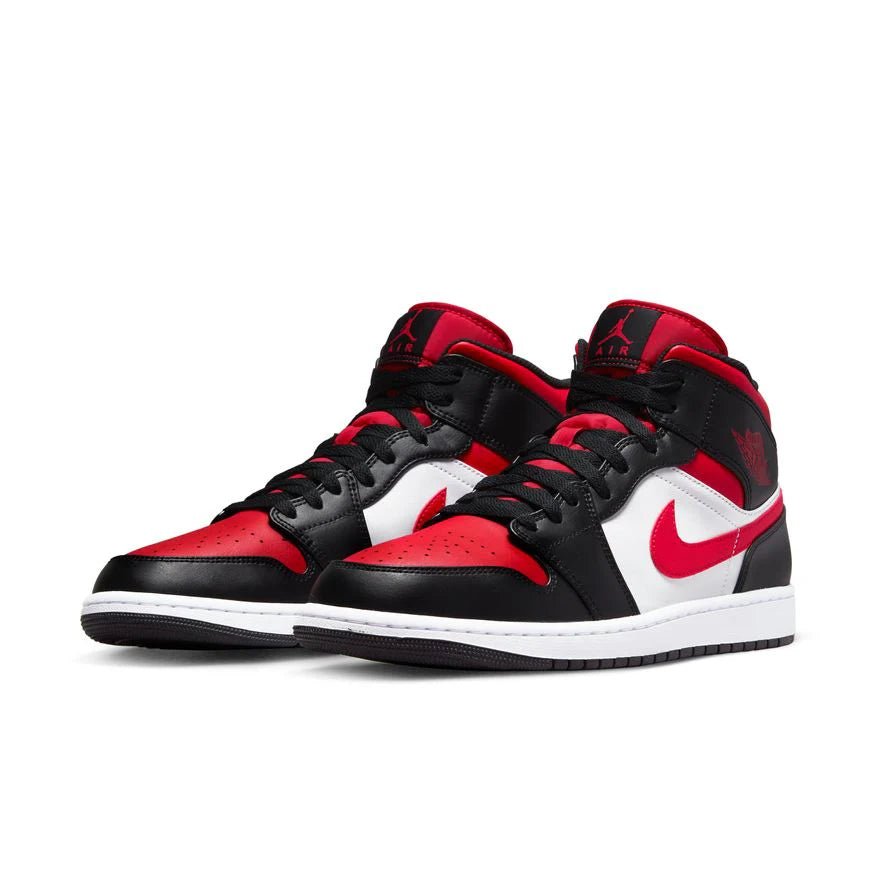 Nike Air Jordan 1 Mid Black Fire Red - LNT STEP-Sneaker - Nike -  - 77752056 - 36 - Nike Air Jordan 1 Mid Black Fire Red -