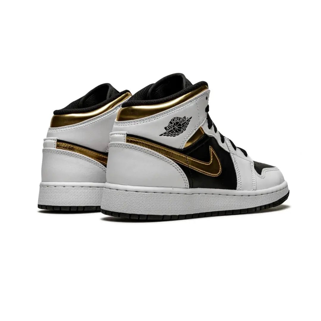 Nike Air Jordan 1 Mid White Gold Black - LNT STEP-Sneaker - Nike -  -  - 36 - Nike Air Jordan 1 Mid White Gold Black -