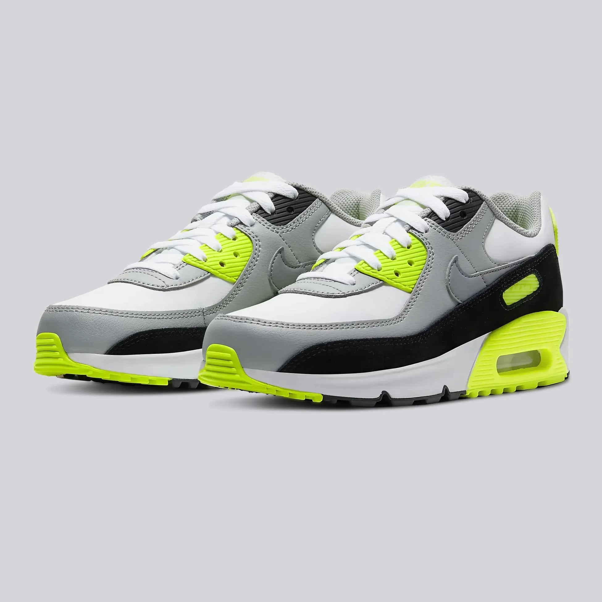 Nike Air Max 90 Leather Black Grey Volt - LNT STEP-Sneaker - Nike -  - 78251512 - 36 - Nike Air Max 90 Leather Black Grey Volt -