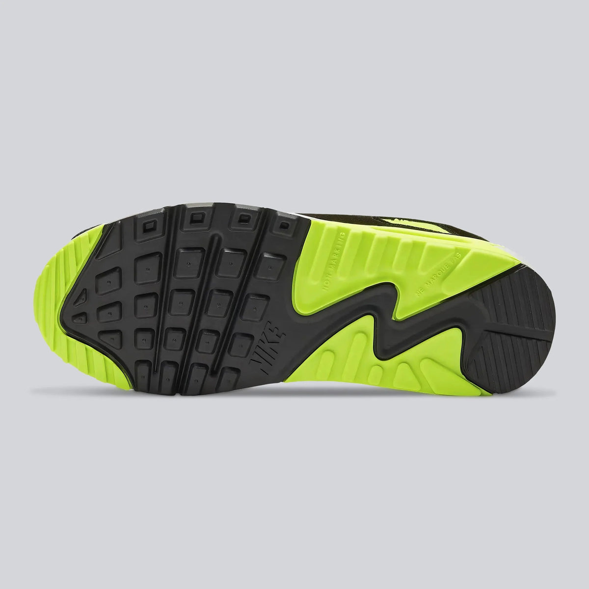 Nike Air Max 90 Leather Black Grey Volt - LNT STEP-Sneaker - Nike -  - 78251512 - 36 - Nike Air Max 90 Leather Black Grey Volt -