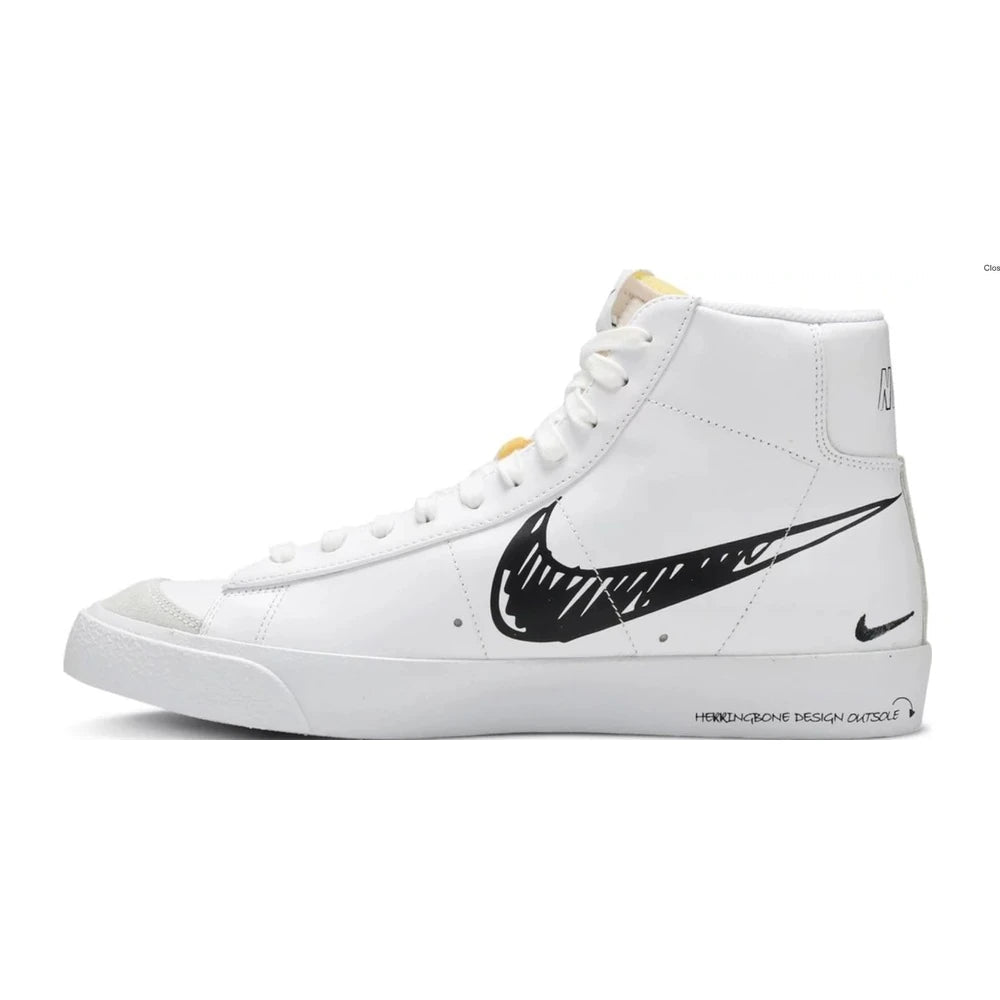 Nike Blazer Mid 77 Sketch White Black - LNT STEP-Sneaker - Nike -  -  - 36 - Nike Blazer Mid 77 Sketch White Black -