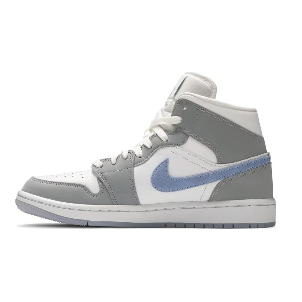 Nike Jordan 1 Mid Wolf Grey Aluminum - LNT STEP-Sneaker - Nike -  -  - 36 - Nike Jordan 1 Mid Wolf Grey Aluminum -