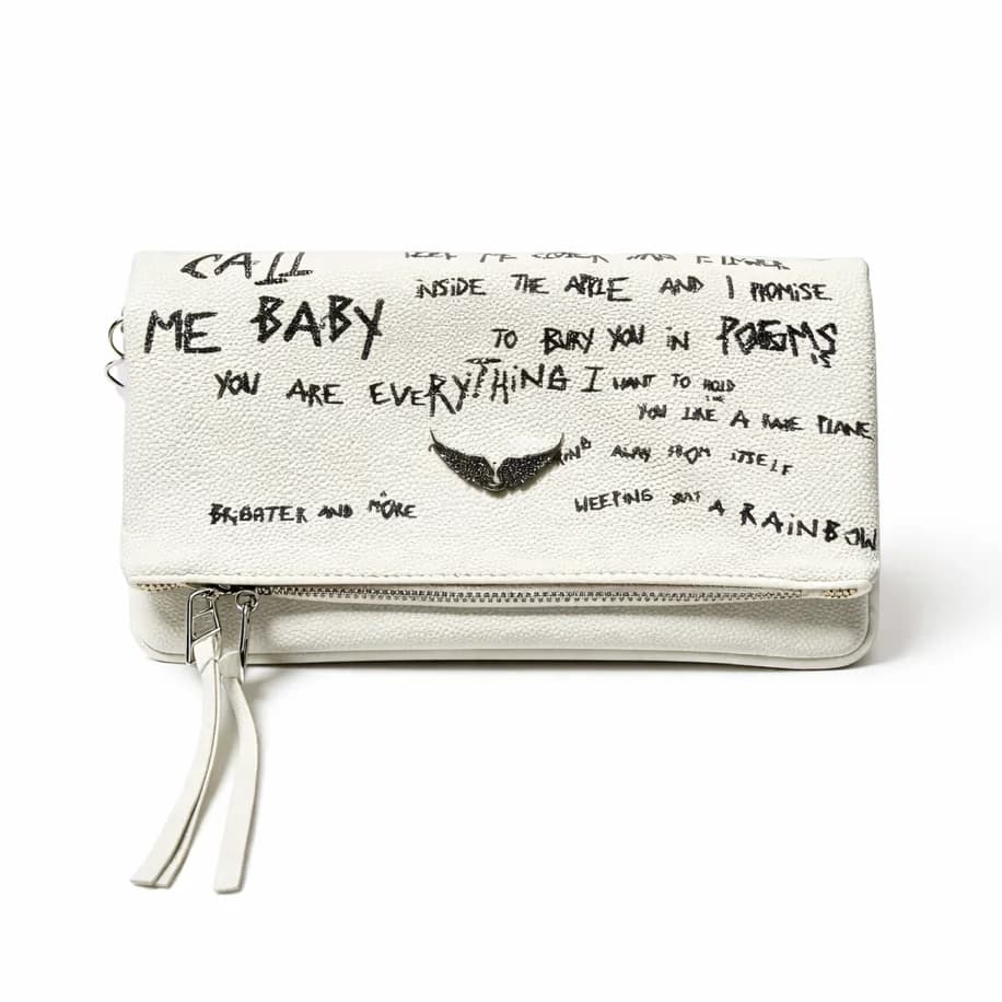 Zadıg & Voltaire Rock Swing Cloutch- - Grafitti White Bag